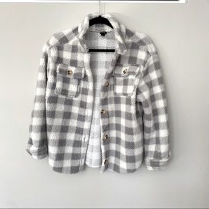 EVERYTHING $6/Plaid Fuzzy Shacket